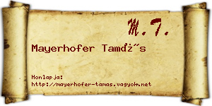 Mayerhofer Tamás névjegykártya