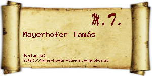 Mayerhofer Tamás névjegykártya