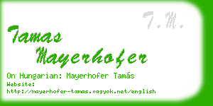 tamas mayerhofer business card